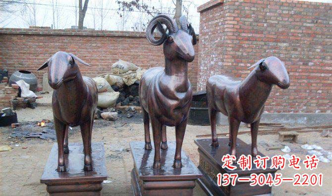 金华绵羊铸铜雕塑,仿铜动物雕塑