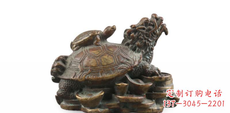 金华雕塑非凡,铜雕龙龟母子精美