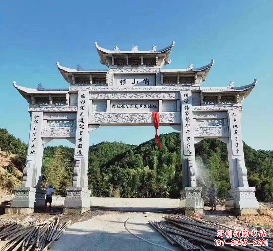 金华中领雕塑:精美牌坊雕塑