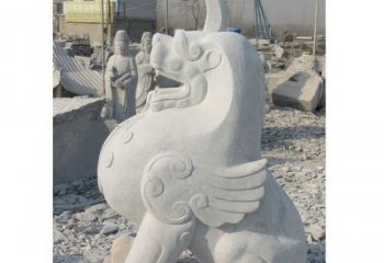 金华汉白玉独角兽石雕，精美细腻，魅力无穷