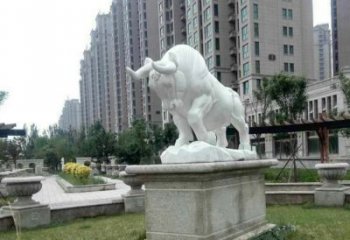 金华汉白玉开荒牛小区园林动物石雕