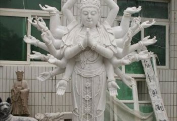 金华汉白玉千手观音雕塑，精致细腻，深具宗教意义