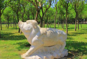 金华传统十二生肖精美手工猪石雕动物雕塑