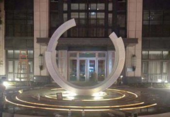 金华不锈钢半圆环雕塑，装饰空间增添品位