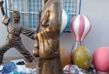 金华传承中医华佗的传奇—华佗名医铜雕