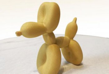 金华黄色不锈钢雕塑狗，展现场面气势