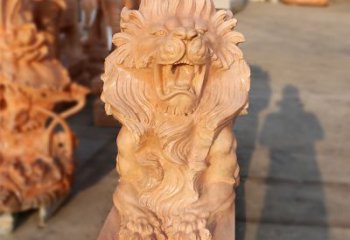 金华象征力量的汇丰狮子红石雕