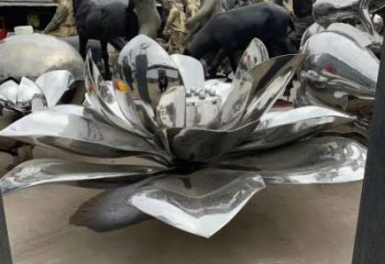 金华镜面不锈钢荷花雕塑，精致优雅演绎着无限美丽