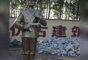 金华精美纪念，战士铜雕——中领雕塑