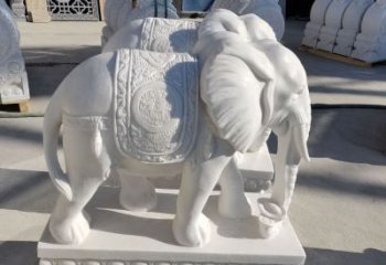金华看门石雕大象，精致雕塑工艺的经典之作