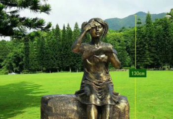 金华精美的女孩铜雕塑，展现活力与青春