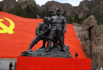 金华狼牙山五壮士烈士铜雕，永载革命先烈光辉