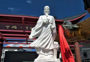 金华传承医道中的传说——李时珍汉白玉石雕像