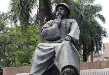 金华精美静谧——林则徐坐姿铜雕塑