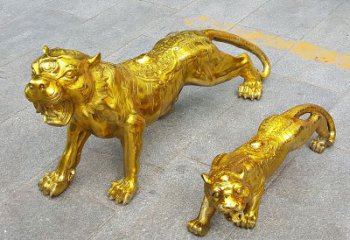 金华鎏金老虎，铜雕工艺精美