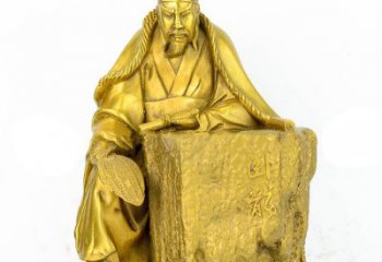 金华精致细腻的诸葛亮鎏金雕塑