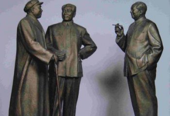 金华标题:伟人朱德毛主席铜雕——传承毛主席精神