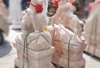 金华卯兔·晚霞红12生肖石雕兔雕塑