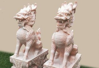 金华门口看门神兽麒麟石雕