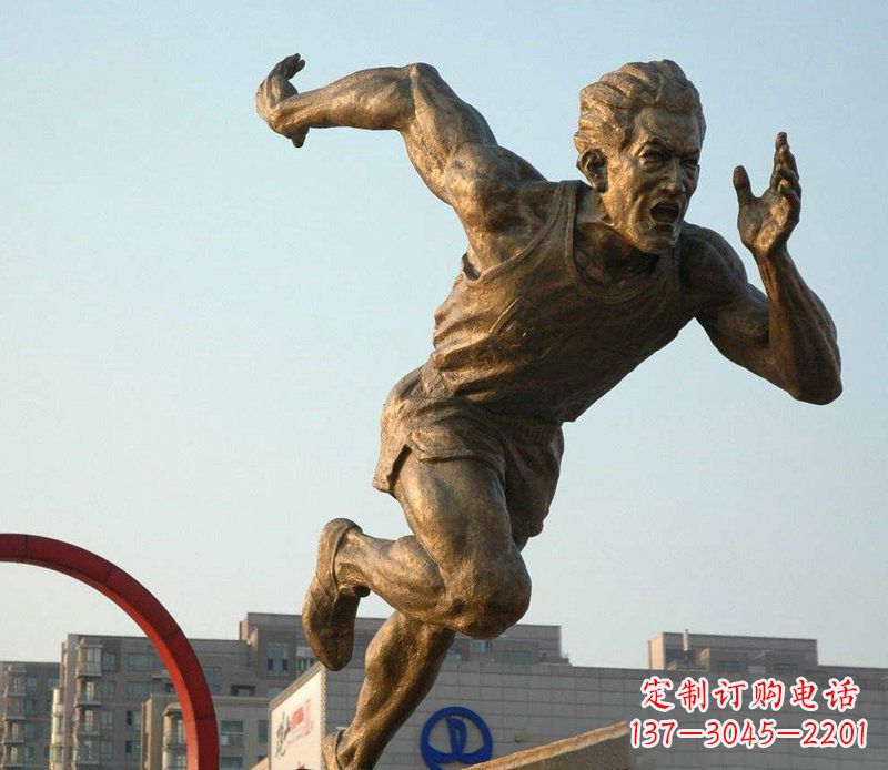 金华把运动热情融入铜雕-男人雕塑