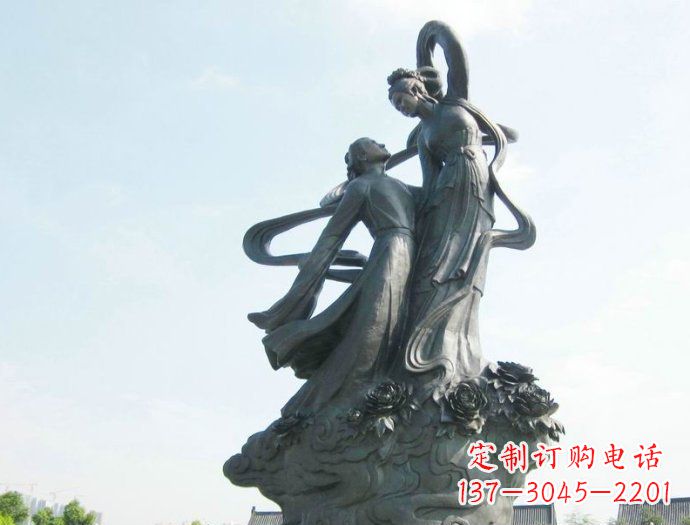 金华铸就爱情经典,中领雕塑定制牛郎织女广场雕塑