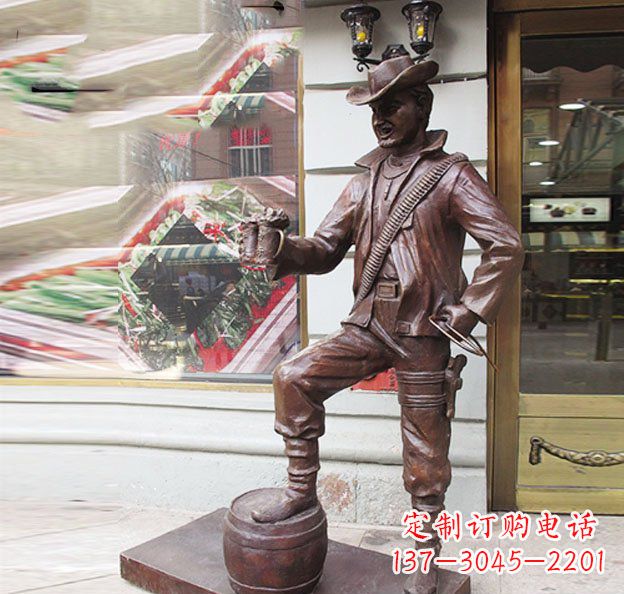 金华牛仔西方人物铜雕