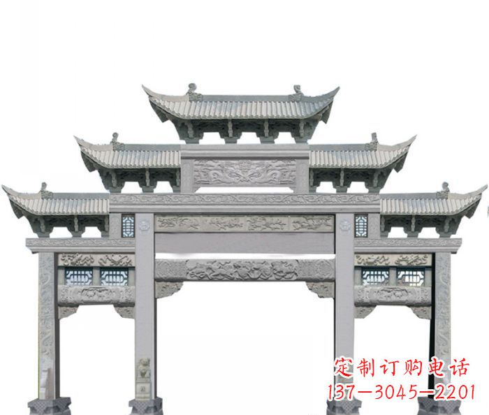 金华中领雕塑定制式牌坊石雕