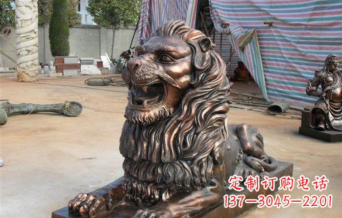 金华汇丰狮子铜雕,体现高贵气质