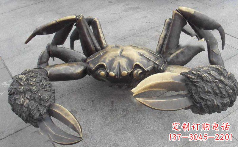 金华中领雕塑以传统工艺出品的螃蟹铜雕,是杰出…