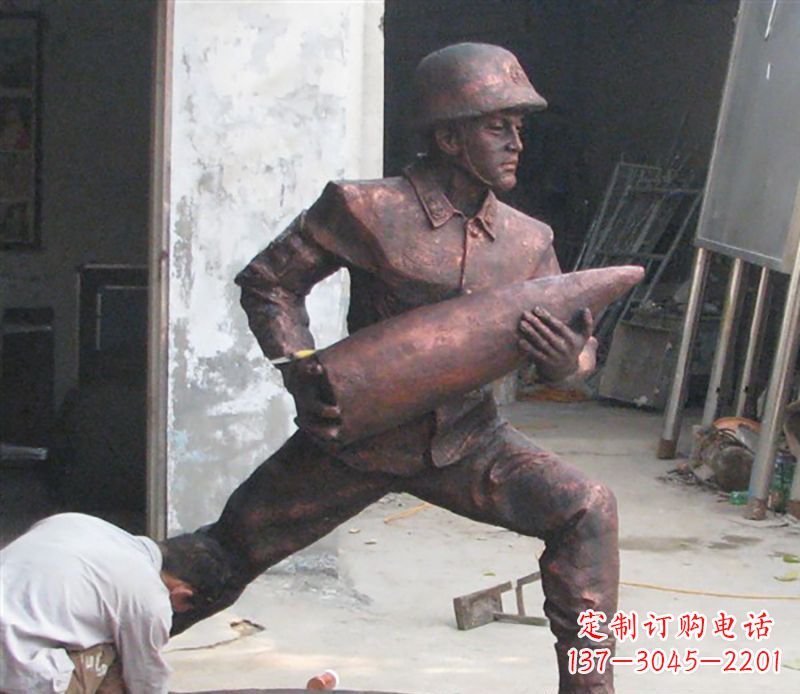 金华炮弹战士人物铜雕