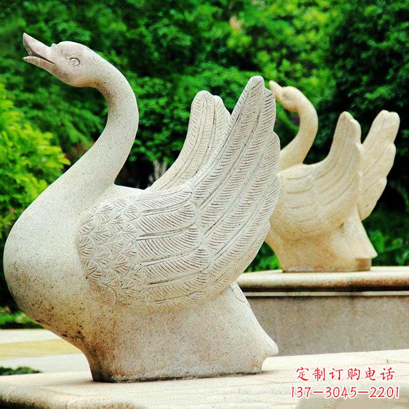金华高雅优美的砂岩天鹅雕塑