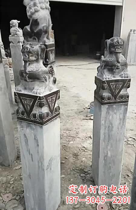 金华精美的貔貅栓马桩雕塑