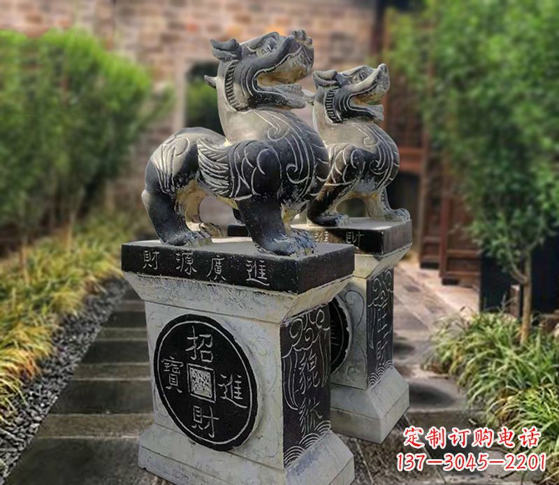 金华貔貅石雕小区看门雕塑