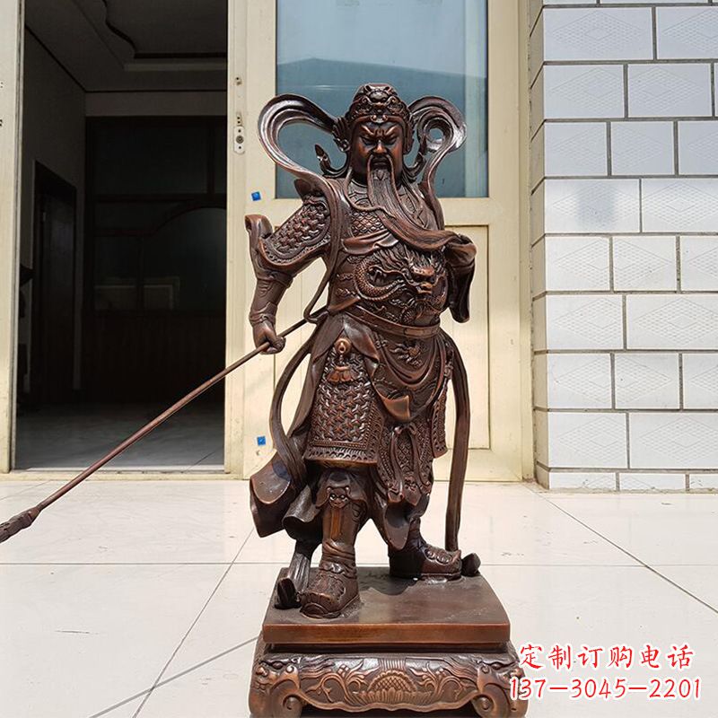 金华唯美古典风格关公铜雕像