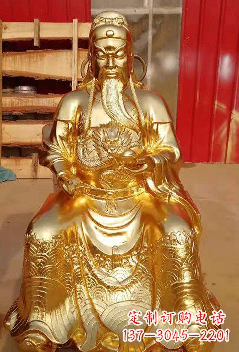 金华传承经典,漆金关公神像雕塑