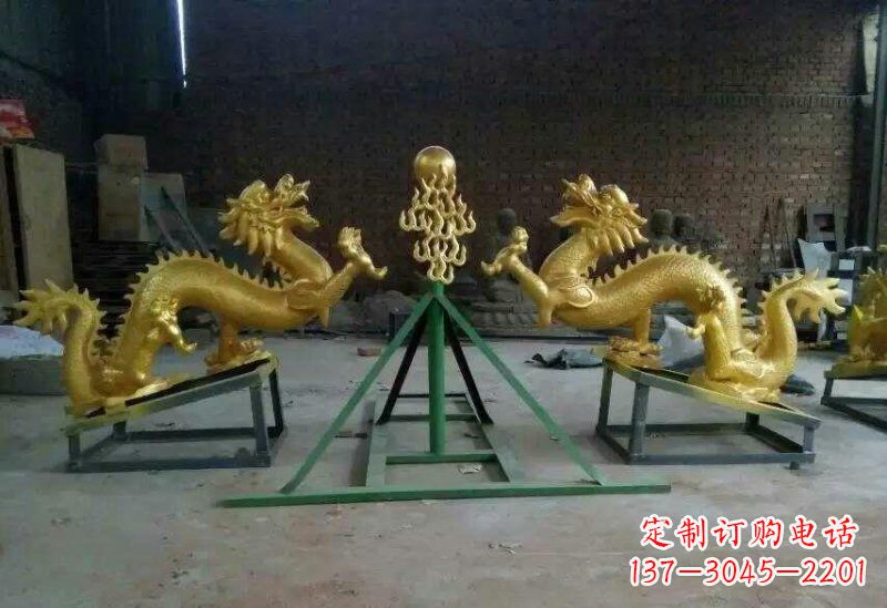 金华享受经典,领略古老传统,精美特色的双龙戏珠铜雕