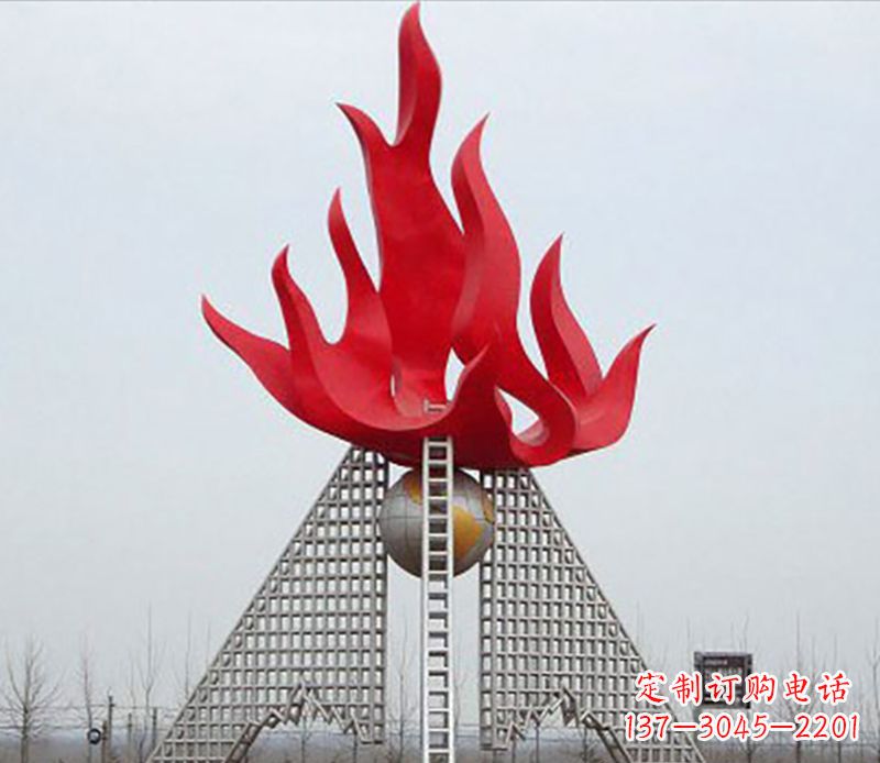 金华金色火苗-优雅华贵的不锈钢景观雕塑
