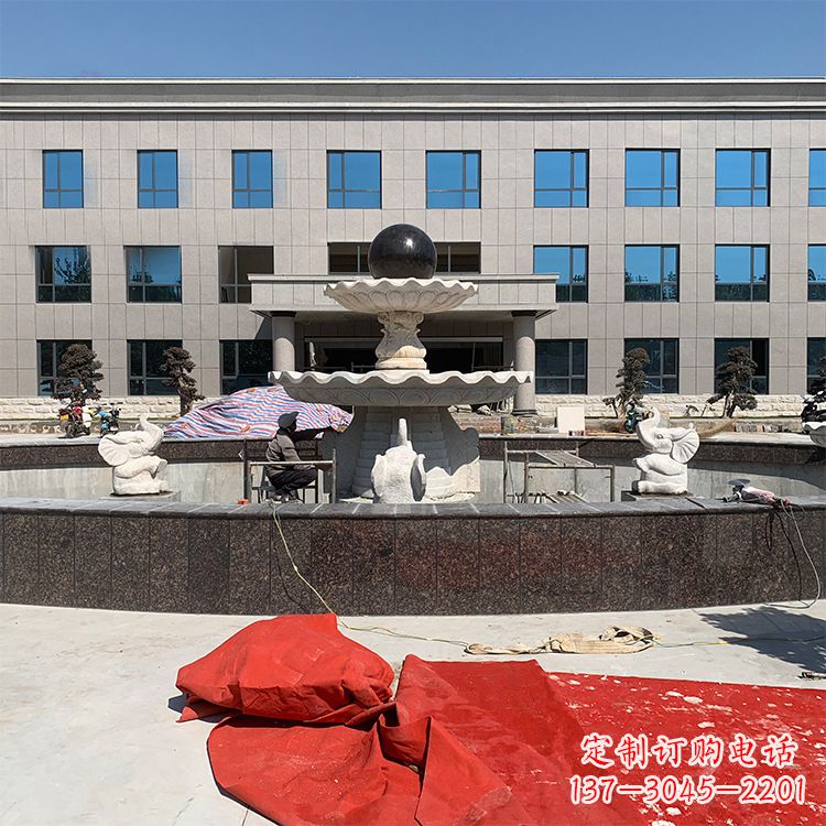 金华中领雕塑:招财石雕喷泉雕塑
