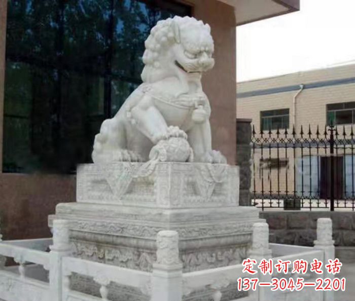 金华宏伟雄浑的大理石狮子石雕