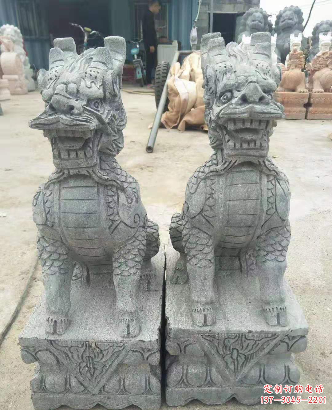 金华古典雅致的麒麟石雕