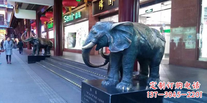 金华企业门口大象铜雕