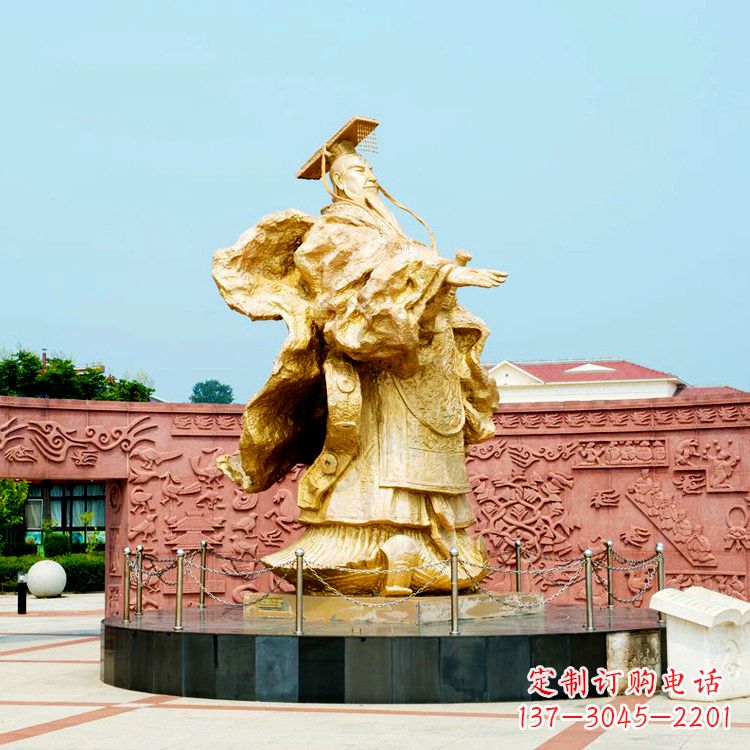 金华中领雕塑:秦始皇鎏金铜雕塑像