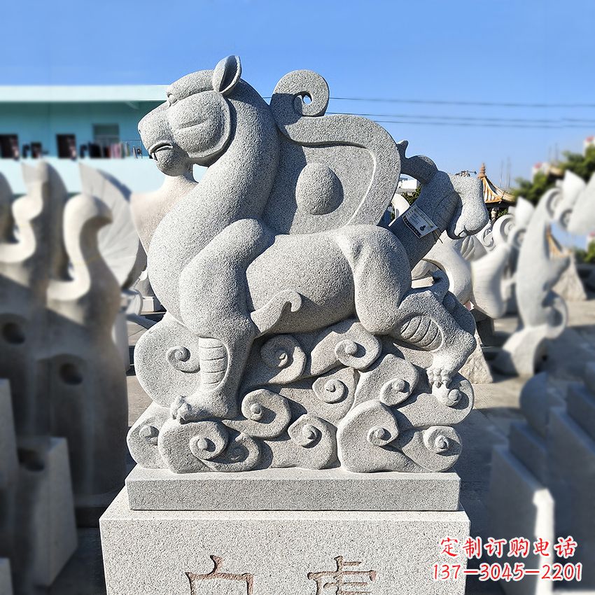 金华青龙白虎动物雕塑-上古四神兽石雕之白虎