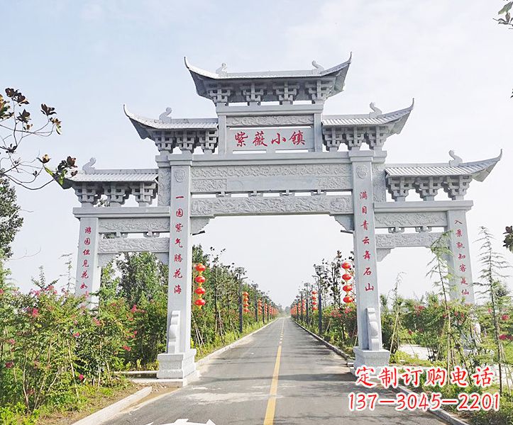 金华青石牌坊雕塑,定制精美而高品质
