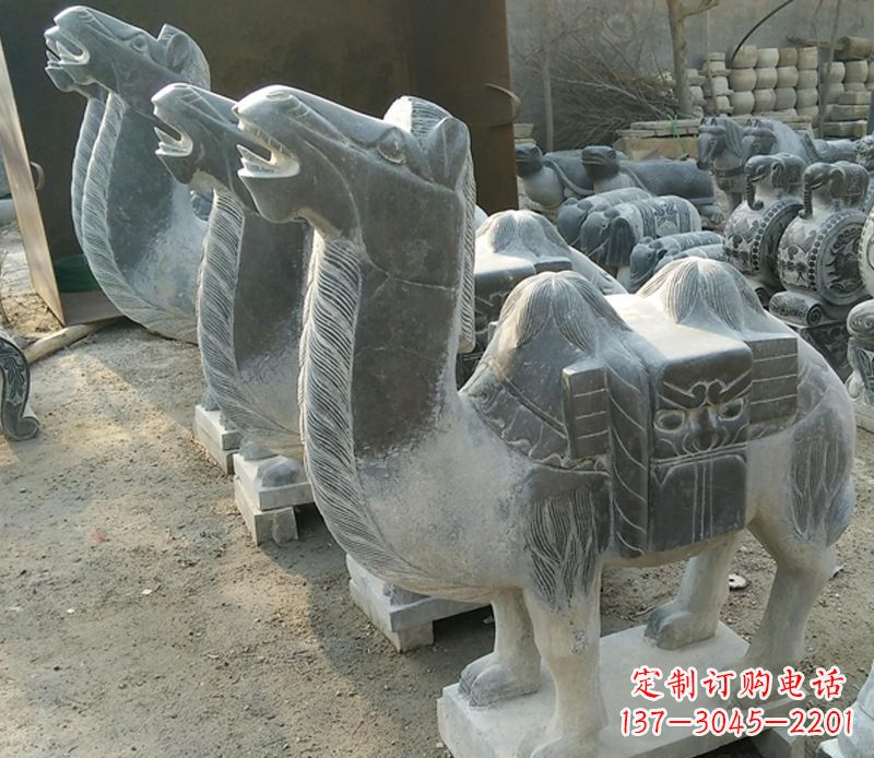 金华青石骆驼雕,把动物活灵活现