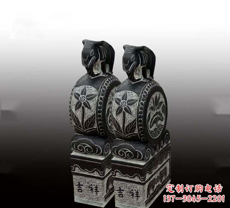 金华高质感青石仿古大象门墩
