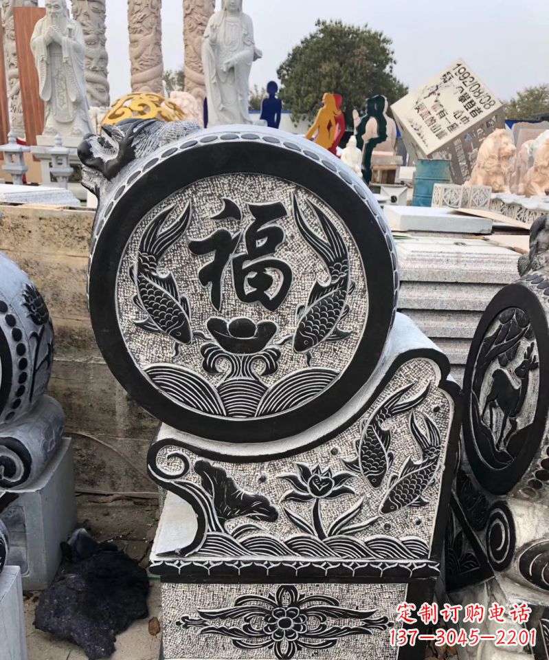 金华高雅精致的青石仿古门墩雕塑