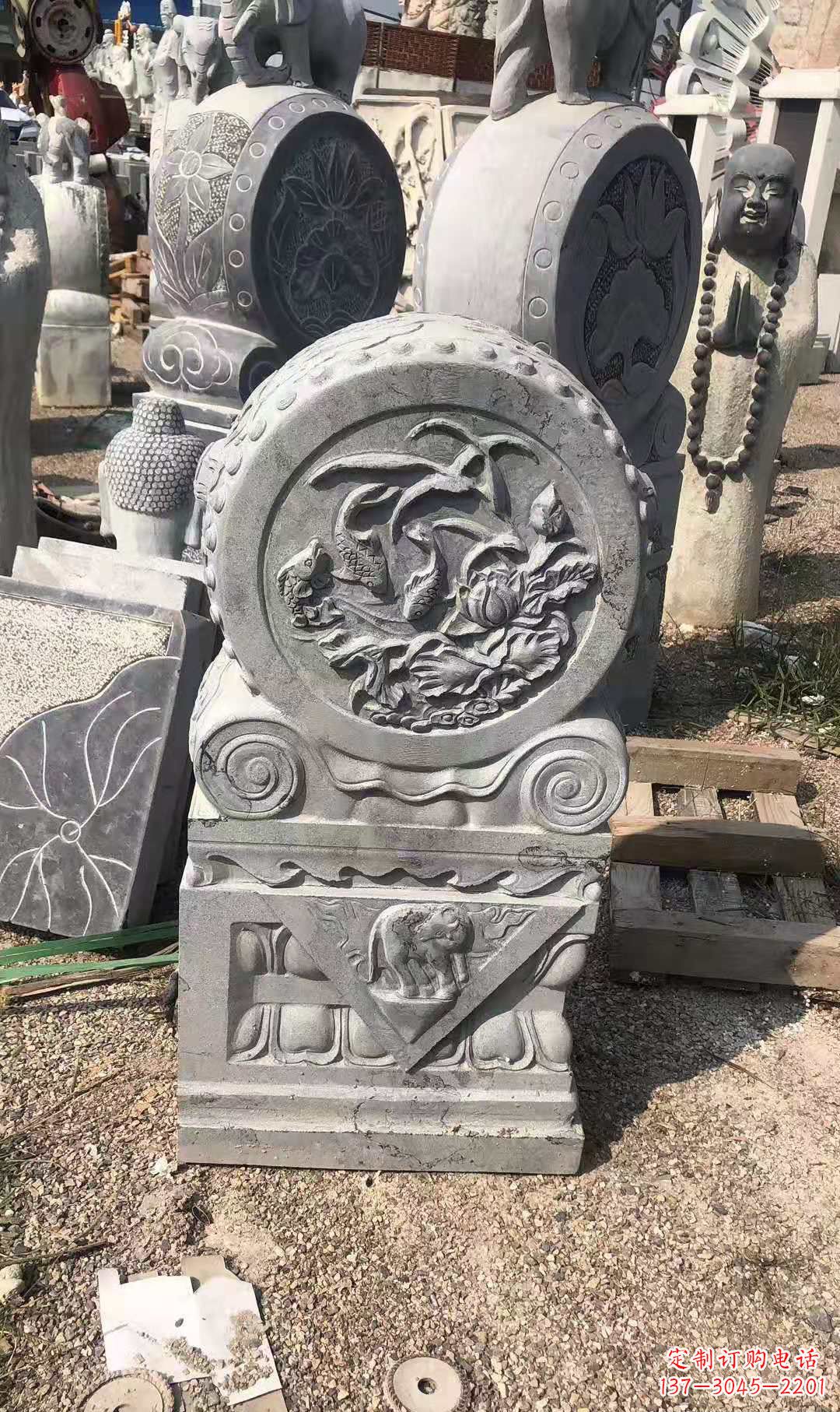 金华别具一格的门墩青石仿古雕塑