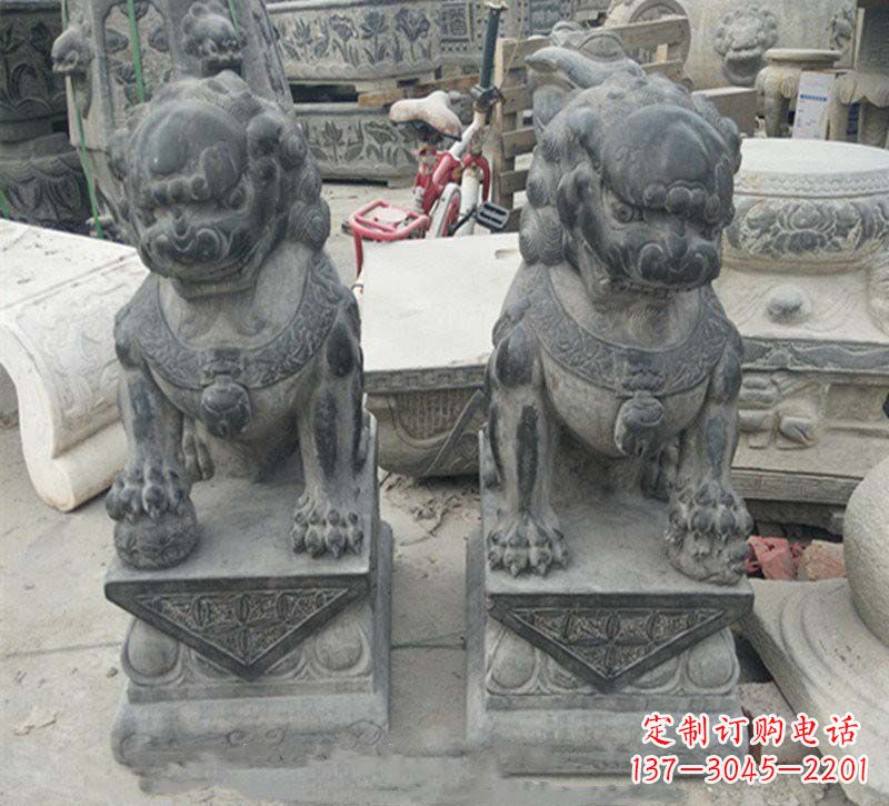 金华传承传统,精致青石狮子雕塑