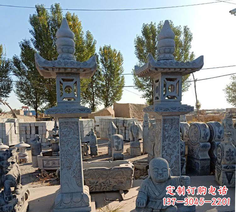 金华青石仿古石灯雕塑,精美实用